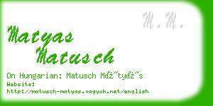 matyas matusch business card